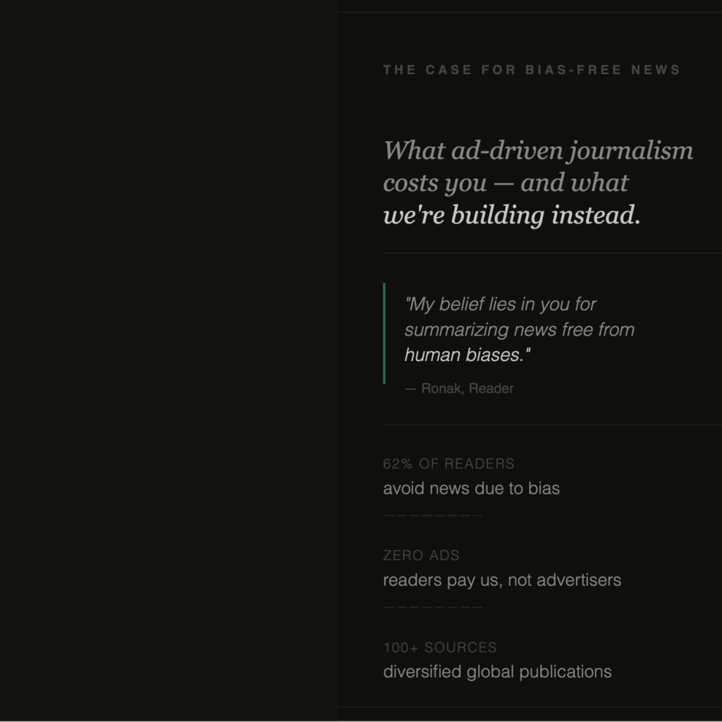 Ronak didn't file a support ticket. He wrote us a letter. This one's for every reader who believes news should inform — not inflame